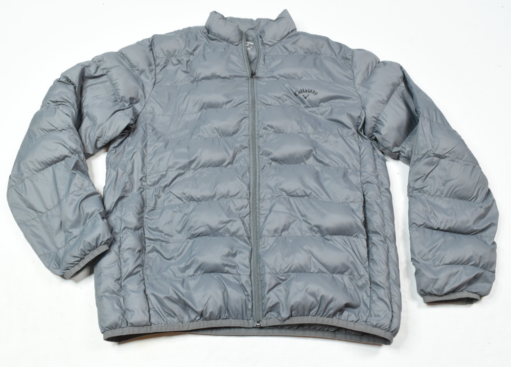 Callaway Golf Puffer Jacket Mens Medium Gray Long Sleeve Full-Zip Lightweight